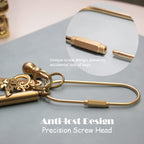 Gold Brass Key Rings, Purse Bag Charms for Handbags, Screw Lock Key Organizer, Carabiner Keychain Clip for Keys