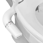SAMODRA Ultra-Slim Hygienic Bidets Attachment for Existing Toilets - Adjustable Fresh Water Pressure Dual Nozzle (Frontal & Rear Wash) Easy to Install, Silver