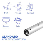 Poolvio 15 FT Telescopic Pool Pole - Adjustable 3 Piece Aluminum Pool Skimmer Pole for Pool Cleaning Skimmer Nets Vacuum Heads & Brushes, Strong Grip & Lock
