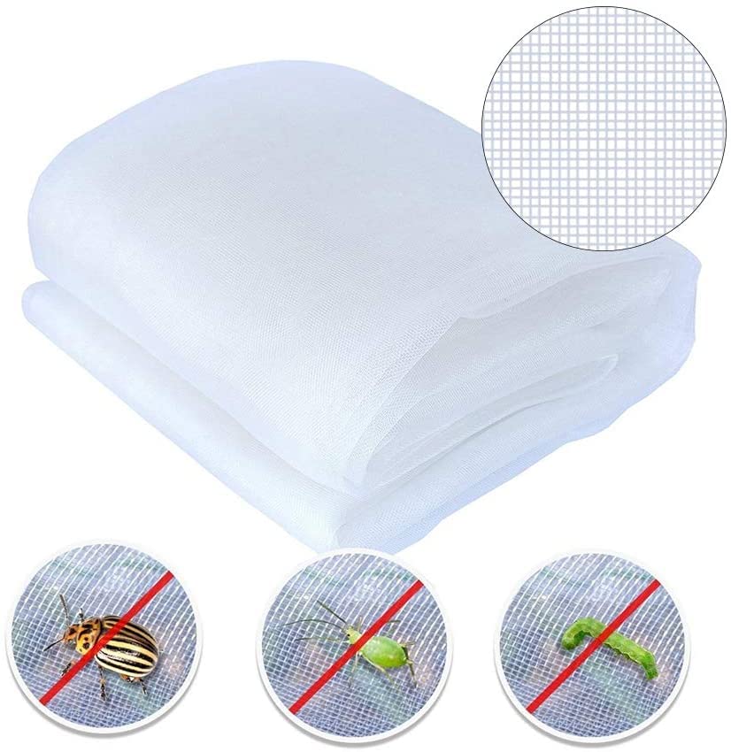 Agfabric Garden Netting 9.5'x30' Insect Pest Barrier Bird Netting for Garden Protection,Row Cover Mesh Netting for Vegetables Fruit Trees and Plants,White