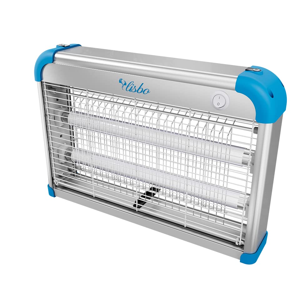 Electric Bug Zapper, 3000 Volt Powerful Flying Insect Mosquito Flies Killer 20W Blue UV Light Attract, Plug-in Pest Control Machine for Moth,Fruit Fly,Fungus Gnat-BlueWhite