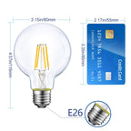 Dimmable LED Edison Light Bulb, G25 (G80) Globe Bulb, 60W Equivalent, 5000K Daylight, Christmas Light, E26 Standard Base, UL Listed, 6-Pack
