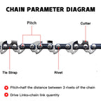 KAKEI 20 Inch Chainsaw Chain 3/8" Pitch, 050" Gauge, 72 Drive Links Fits Stihl MS 271, Husqvarna, Poulan and More- E72, 33RS72 (3 Chains)