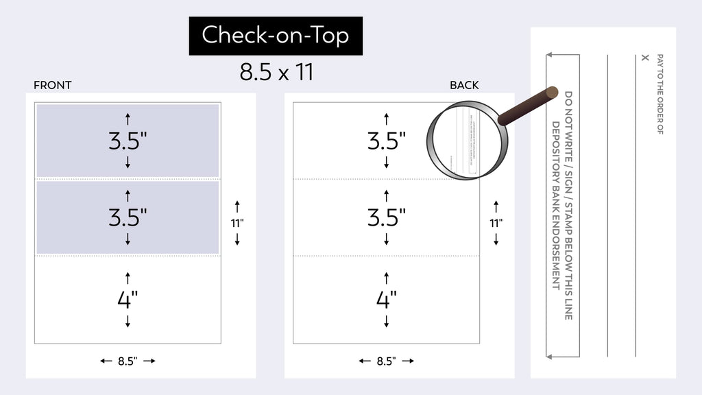 Compuchecks Blank Check Paper - 100 Pack - Computer Security Business Checks, QuickBooks & Laser Printer Compatible - Check On top, Voucher On Bottom - Check Paper Size 8 1/2-11 - Blue Pinstripe