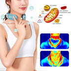 Celosmo EMS Neck Acupoints Lymphvity Massager Device Electric Deep Tissue 3D Massage USB Charge 12 Modes Neck Lymphatic Massager for Women Men Gift (Blue)