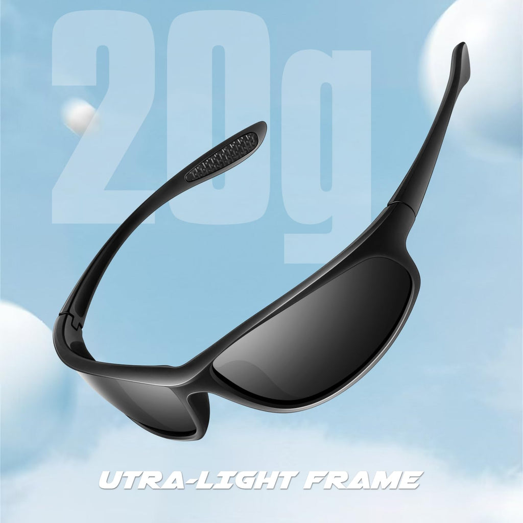 Polarized Sports Sunglasses for Men Women,Ultralight Wrap Around UV400 Protection Sun Glasses for Driving Fishing