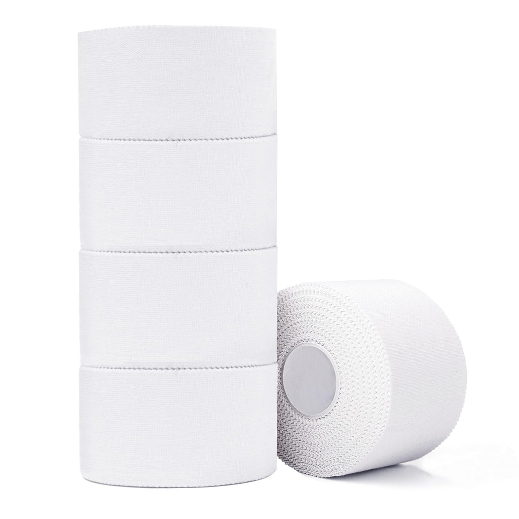 Athletic Tape,5 Pack White Sports Tape,Very Strong No Sticky Residue Wrist Ankle Tape for Gymnastics Boxing Lacrosse Climbing Hockey Bat