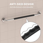 36 Inch Shower Grab Bar w/Anti Slip Rubber Grip, Munzong Stainless Steel Bathroom Grab Bar, Chrome Bathroom Balance Bar,Safety Handrail Support,Handicap Injury Elderly Senior Assist Bath Handle