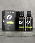 SAUNABOX All-Natural Sauna Cleaning Kit | Eco-Friendly Eucalyptus Multi-Surface Cleaner Concentrate – Chemical-Free & Biodegradable | Safe for Sauna Tents, Benches & Mats (2x1 FL.OZ./30mL)