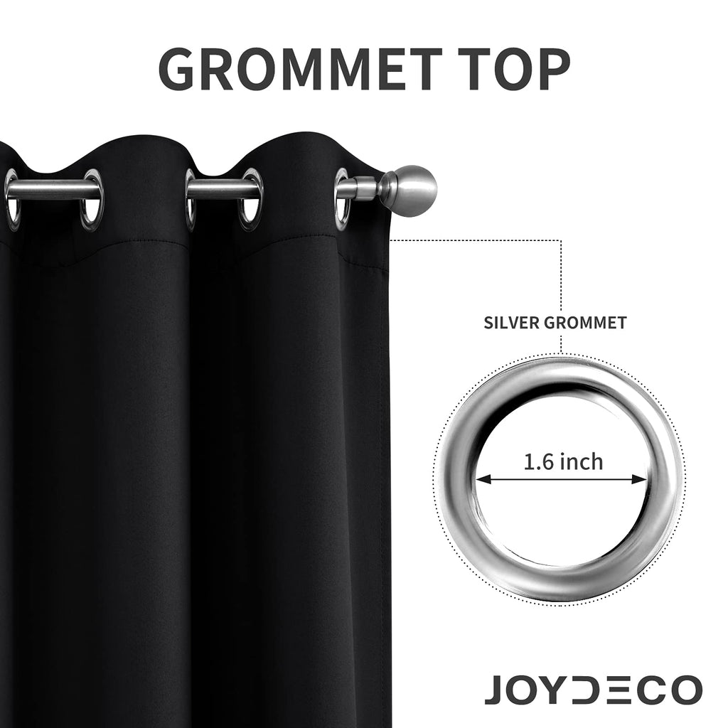 Joydeco Blackout Curtains 120 Inch Length 2 Panels Set, Thermal Insulated Long Curtains& Drapes 2 Burg, Christmas Curtains for Living Room Bedroom Window