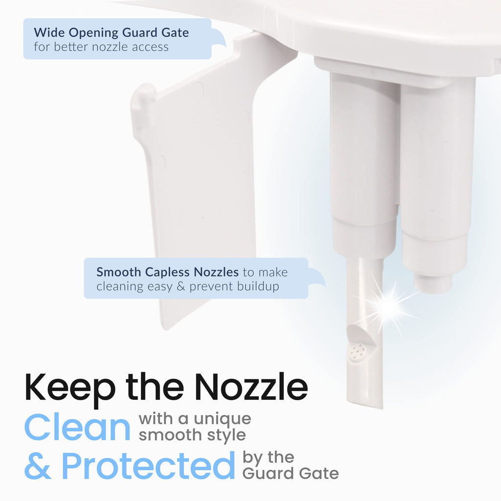 LUXE Bidet NEO 185 Plus-Only Patented Bidet Attachment for Toilet Seat,Innovative Hinges to Clean,Slide-in Easy Install,Advanced 360° Self-Clean,Dual Nozzles,Feminine & Rear Wash (White),NeoPlus185sww