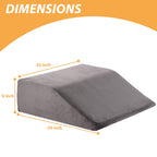 Bedluxe Leg Elevation Pillows, Leg Pillows for Sleeping, Cooling Gel Memory Foam Top, Wedge Pillow for Legs, Leg Wedges for Circulation, Swelling, After Surgery - Removable Cover (6 Inch, Dark Grey)