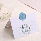 UNIQOOO Wax Seal Stickers - Eucalyptus Wedding Invitation Envelope Seal Stickers, 50 Pcs Self- Adhesive Dusty Blue Stickers, Perfect for Invitation, Christmas, Gift Wrapping