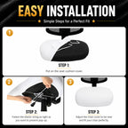 Water-Resistant Stretchable Desk Office Chair Seat Cushion Covers - Universal Spandex Computer Chair Slipcover - Removable Washable Cushion Protectors for Dogs, Cats, Black