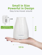 InnoGear Essential Oil Diffuser, Premium 5-in-1 Diffusers for Home Scent Aromatherapy Diffuser Air Desk Humidifier for Bedroom Large Room Office 7 Color LED 2 Mist Mode Waterless Auto Off, White Grey