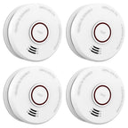 LSHOME 4 Pack Smoke Detector Fire Alarms 9V Battery Operated Photoelectric Sensor Smoke Alarms Easy to Install with Light Sound Warning, Test Button,9V Battery Included Fire Safety For home (GS526A-4)