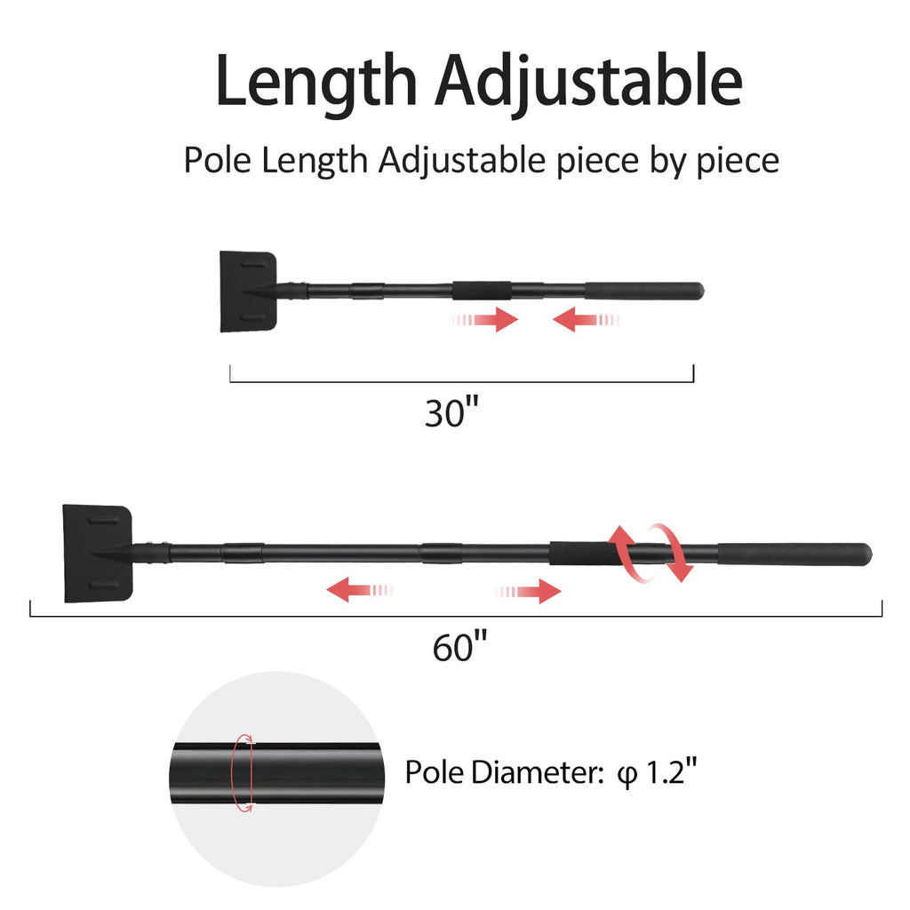 Ice Chopper for Driveway, Stainless Steel Ice Floor Scraper Long Handle Heavy Duty, Ice Snow Shovel Blower for Car, 30-60"