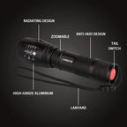 JARDLITE LED Emergency Handheld Flashlight, 4 Pack, Adjustable Focus, Water Resistant with 5 Modes, Best Tactical Torch for Hurricane, Camping, Dog Walking