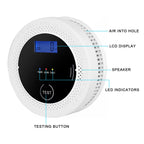 4 Pack 2 in 1 CO & Smoke Detectors, Digital Display, Smoke Detector Carbon Monoxide Detector Combo,Alarm for Home or Office,Powered by Battery