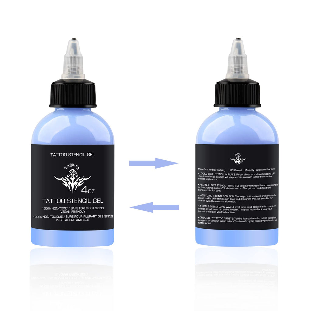 Tattoo Supply Kits - 120ML/ Tattoo Transfer Gel Stencil Solution Perfect for Sharp Dark Clean Stencil Tattoo Supplies 4oz Tattoo Ink 8pcs Transfer Paper