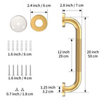 20 Inch Anti Slip Shower Grab Bar Gold, Munzong 2 Pack Bathroom Grab Bar, Knurled Bathroom Balance Bar,Safety Hand Rail Support Handicap Elderly Injury Senior Assist Bath Handle