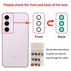 Phoupair 2 Set Back Rear Camera Glass Lens Replacement for Samsung Galaxy S23 and S23+ Plus (All Carriers) with Adhesive Preinstalled with Repair Tool Kit