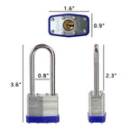 2PCS Heavy Duty Padlock Keyed Alike, 2-3/8" Extra Long Shackle, 40MM 1-9/16" Laminated Steel Lock Body, Ideal for Gym Locker, Sheds, Gate, Warehouse, Tool Box, Hasp (4 Keys Same)