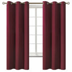 BGment Christmas Red Blackout Curtains for Bedroom - Grommet Thermal Insulated Room Darkening Curtains for Living Room, Set of 2 Curtain Panels (42 x 63 Inch, Burgundy)