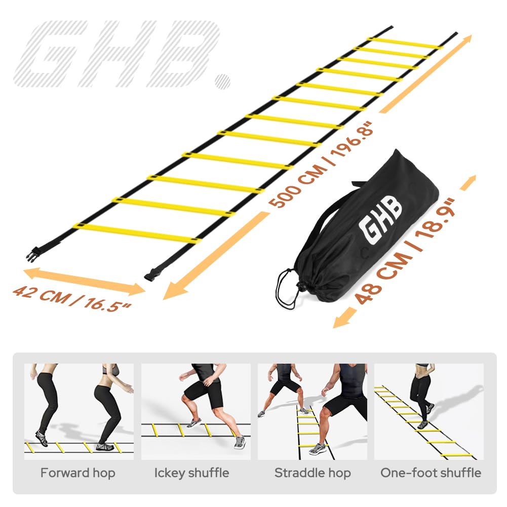 Pro Agility Ladder Agility Training Ladder Speed 12 Rung 20ft with Carrying Bag