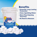 In The Swim Chlorine and Shock Bundle for Sanitizing Swimming Pools – Includes 25 Pound Bucket of 3 Inch Stabilized Chlorine Tablets and 12 x 1 Pound Bags of 68% Cal-Hypo Pool Shock