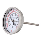 Uharbour 3" Dial Fully Stainless Steel Thermometer for Pot, Kettle, Brewing Bimetal, 4" Stainless Steel Stem, 0-250 deg F/-20-120 deg C, Accuracy +/-1%, Adjustable, 1/2" NPT Back Mount…