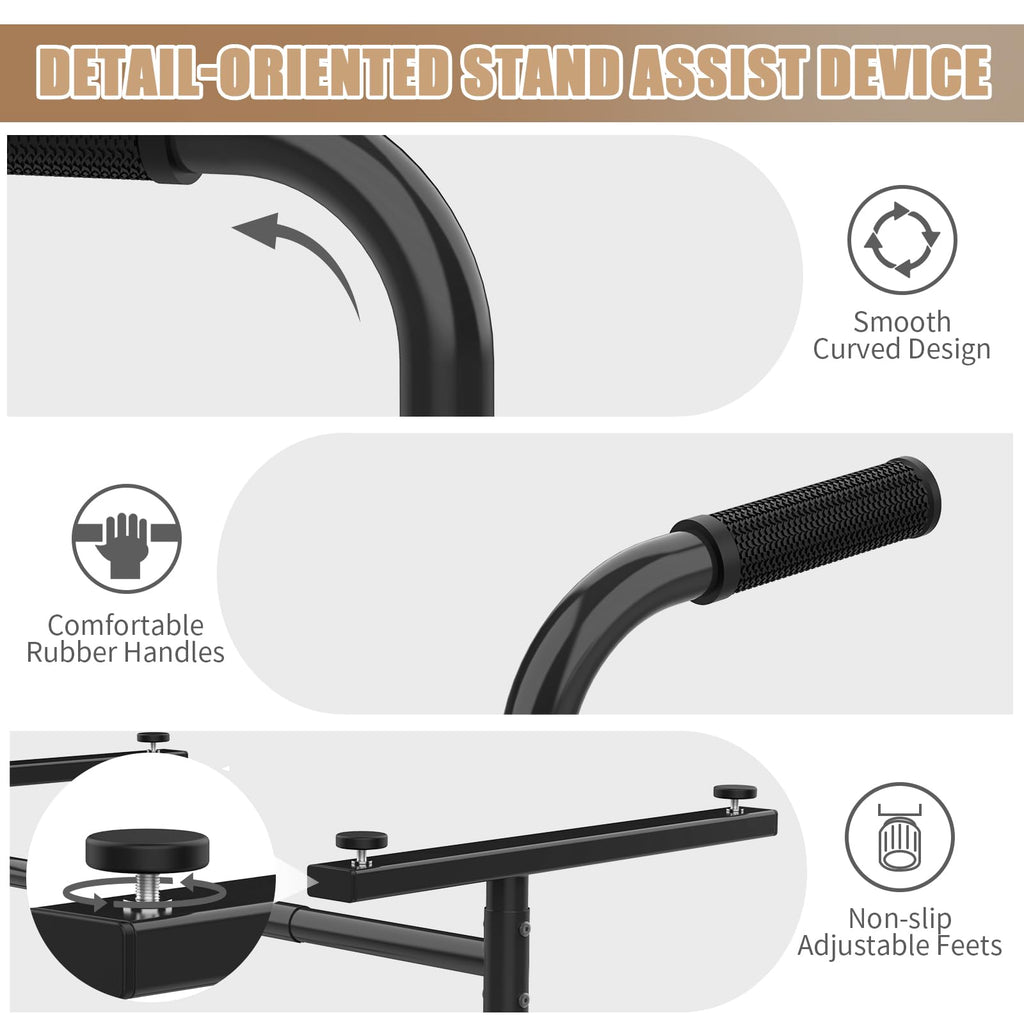Couch Chair Sofa Stand Assist for Seniors, Height & Width Adjustable Couch Lift Assist for Elderly Mobility Sit to Stand(300LBs Loading, Polish Black)