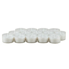 Stonebriar 96 Count White Unscented Smokeless Long Burning Clear Cup Tea Light Candles with 6 to 7 Hour Burn Time