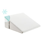 Bedluxe Wedge Pillow for Sleeping, 12 inch Bed Wedge Pillow, Elevated Body Pillow for Back Support, Acid Reflux, Leg, Neck Pain, Snoring, Triangle Pillow Wedge - Cooling Memory Foam Top, White/Grey