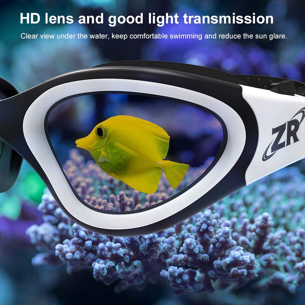 ZIONOR Swim Goggles, G1 Polarized Swimming Goggles UV Protection Leakproof Anti-fog Adjustable Strap for Adult Men Women (Polarized Mirror Gold Lens)