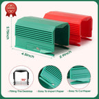 2PC Wrapping Paper Cutter Christmas Paper Roll Cutters Paper Cutter Slider Tool Set Christmas Gift Packing Wrapping Cutting Supplies for Crafting Birthday Gifts Wrap Rolls (1PC RED & 1PC Green)