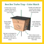 Carpenter Bee Traps for Outside - Carpenter Bee Trap, Turbo Trap 2.0 W/Bee Vault Wood Bee Traps - Carpenter Bee Traps for Outdoors Hanging - Bee Catchers for Outside (White, 2 Pack)