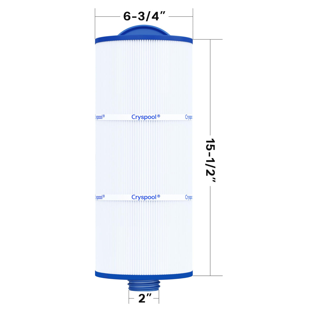 Cryspool® 06046 Filter Compatible with J-300, J400, 6CH-960, FC-2800, PJW60TL-F2S, 14081, 6540-383, Premium, Closed Handle(Not Removable Tops), 60 Sq. Ft Spa Filter Cartridge, 2 Pack