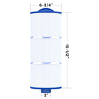 Cryspool® 06046 Filter Compatible with J-300, J400, 6CH-960, FC-2800, PJW60TL-F2S, 14081, 6540-383, Premium, Closed Handle(Not Removable Tops), 60 Sq. Ft Spa Filter Cartridge, 2 Pack