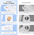 TUSHY Classic 3.0 Bidet Toilet Seat Attachment - a Non-Electric Self Cleaning Water Sprayer with Adjustable Water Pressure Nozzle, Angle Control & Easy Home Installation (Brushed Nickel)