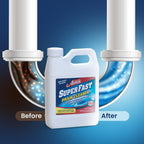PROFESSOR AMOS Superfast Drain Cleaner Dissolve Hair, Grease, Food & Build Up Fast, 4-6 Applications Per Bottle