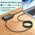 New Slim 65W HP Laptop Charger USB C - Replacement for HP Envy, Spectre, Elitebook, Chromebook - Type C Power Cord Adapter