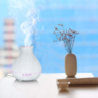 BZseed Aromatherapy Essential Oil Diffuser 550ml 12 Hours White Wood Grain Aroma Diffuser with Timer for Large Room, Home, Baby Bedroom, Waterless Auto Shut-Off, 7 Colors Lights Changing