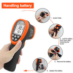 Infrared Thermometer High Temp Thermometer Pyrometer -58℉~2732℉ (-50℃ to 1500℃), 30:1 Distance Spot Ratio, Non-Contact Dual Laser Thermometer for Industry Forge【NOT for Human】-AP-2732(Orange)