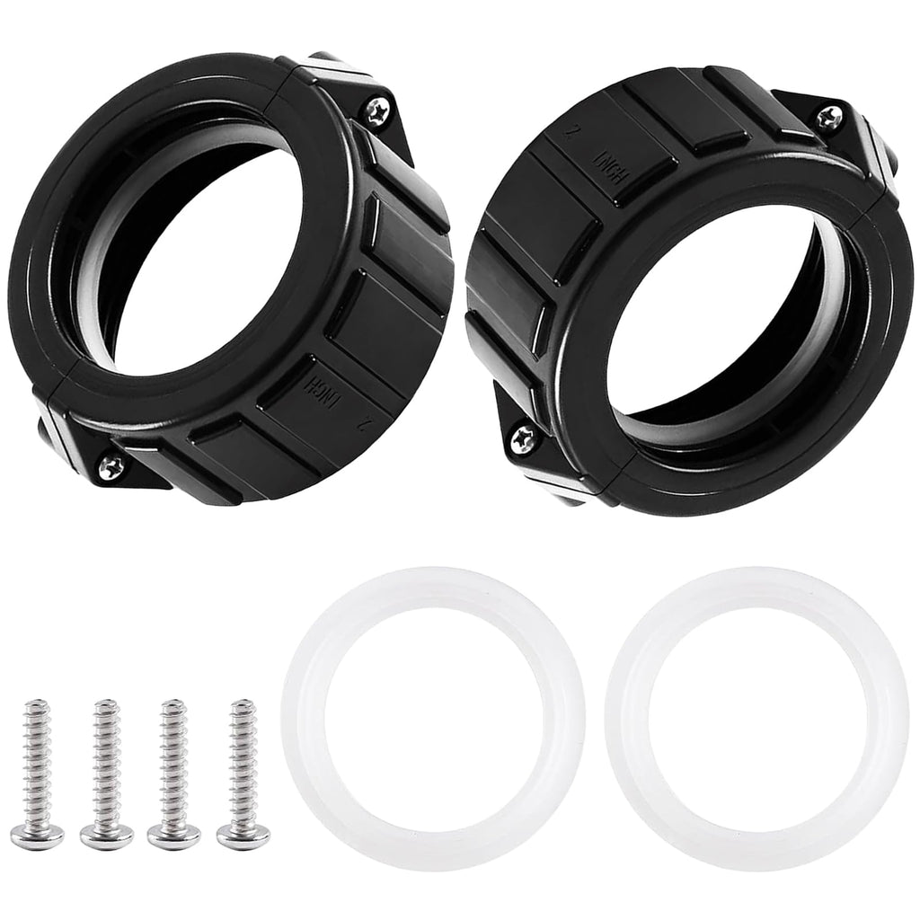 2" Spa Hot Tub Heater Split Nut Unions with Screws and Heater Gasket, Compatible with Balboa Gecko Hot Tub Heater Assemblies Replacement Parts, Replacement for 0121109020 Split Heater Nuts - 2 Pcs