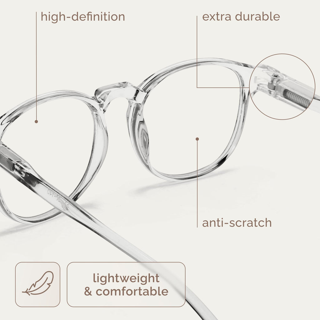 Chic & Comfy Blue Light Glasses for Women - 3-Pack Round Frames, Screen-Ready Style with UV Protection Coating