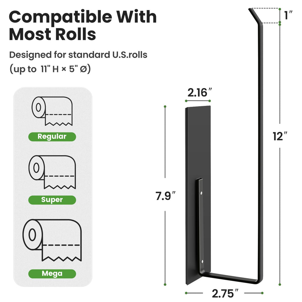 Paper Towel Holder, Magnetic Paper Towel Holder for Fridge, Toilet Paper Roll Holder Magnet Towel Rack Wall Mount Fridge Organizer for Paper Towels Rolls Bathroom Pantry RV Kitchen Storage
