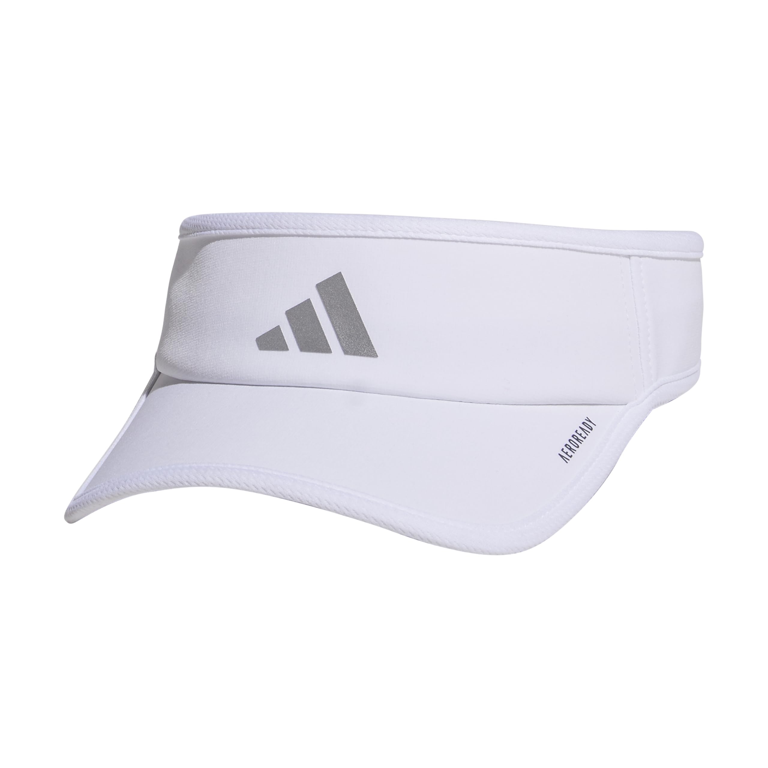 Women's Superlite Visor – Lightweight Moisture-Wicking Running Tennis Hat, White/Silver Metallic/3, OSFA