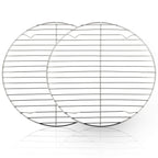TEAMFAR Round Cooling Rack Set of 2, 10½ Inch Round Wire Rack Baking Steaming Roasting Rack Set Stainless Steel, Healthy & Mirror Finish, Oven & Dishwasher Safe