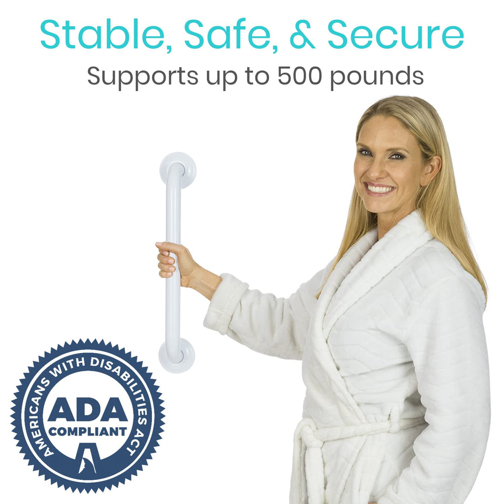 Vive Grab Bar for Bathtubs and Showers - Handicap Bathroom Safety Handrail for Elderly - Wall Senior Rail Handle for Tub, Toilet, Bath